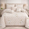 Moon Soft Luxe Series 8 Pcs Quilted Bed Spread Set Poly Bag - Warm Sand Colour