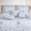 Moon Soft Luxe Series 8 Pcs Quilted Bed Spread Set Poly Bag - White Blue Colour