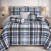 Moon Soft Luxe Series 8 Pcs Quilted Bed Spread Set Poly Bag - Blue Colour