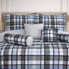 Moon Soft Luxe Series 8 Pcs Quilted Bed Spread Set Poly Bag - Blue Colour