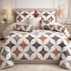 Moon Soft Luxe Series 8 Pcs Quilted Bed Spread Set Poly Bag - White Colour
