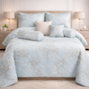 Moon Soft Luxe Series 8 Pcs Quilted Bed Spread Set Poly Bag - Soft Sky Blue Colour