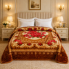 Regalia Crest Double Bed Blanket 2 Ply - Rust Orange Colour