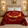 Regalia Crest Double Bed Blanket 2 Ply - Maroon Colour