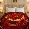 Regalia Crest Double Bed Blanket 2 Ply - Maroon Colour