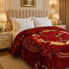Regalia Crest Double Bed Blanket 2 Ply - Maroon Colour