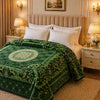 Regalia Crest Double Bed Blanket 2 Ply - Green Colour