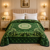 Regalia Crest Double Bed Blanket 2 Ply - Green Colour