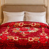 Regalia Crest Double Bed Blanket 2 Ply - Ruby Red Colour