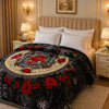 Regalia Crest Double Bed Blanket 2 Ply - Midnight Damask Colour