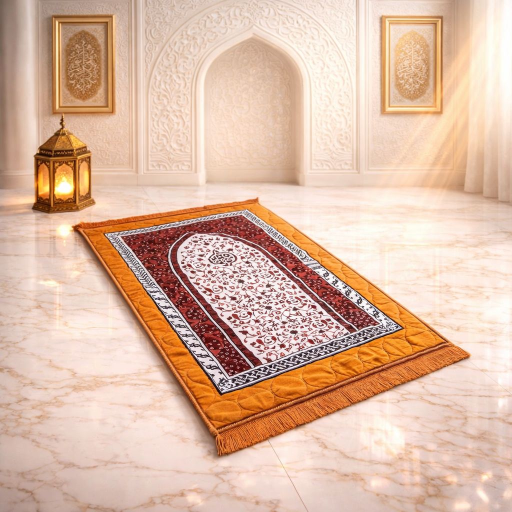Rehmat Quilted Prayer Mat - Gold Colour