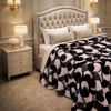 Solthera Cool Fluff Fleece King Size Blanket 1 Ply Box - Black & Off White Colour