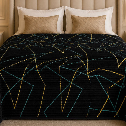 Solthera Cool Fluff Fleece King Size Blanket 1 Ply Box - Black Colour