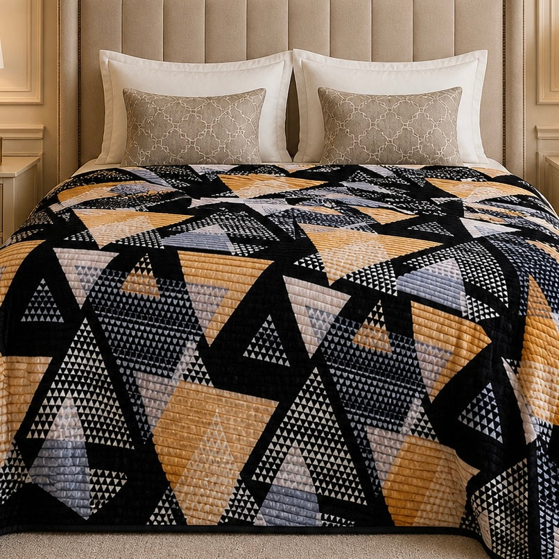 Solthera Cool Fluff Fleece King Size Blanket 1 Ply Box - Black Colour