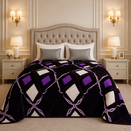 Solthera Cool Fluff Fleece King Size Blanket 1 Ply Box - Black Colour