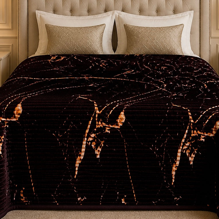 Solthera Cool Fluff Fleece King Size Blanket 1 Ply Box - Dark Brown Colour