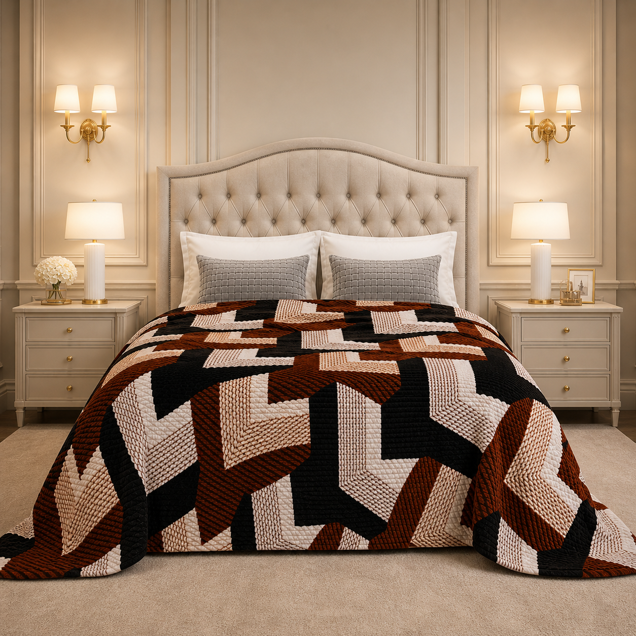 Solthera Cool Fluff Fleece King Size Blanket 1 Ply Box - Dark Brown Colour