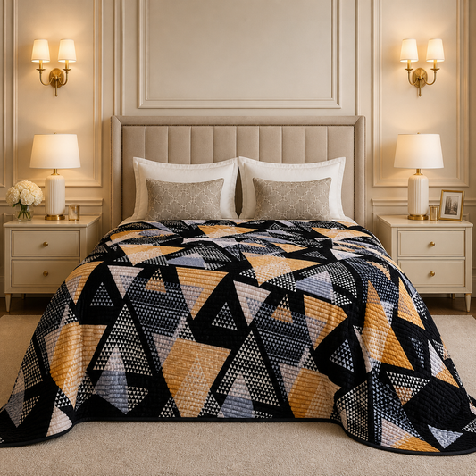 Solthera Cool Fluff Fleece King Size Blanket 1 Ply Box - Black Colour