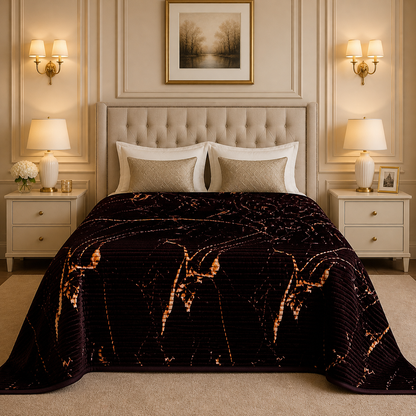 Solthera Cool Fluff Fleece King Size Blanket 1 Ply Box - Dark Brown Colour