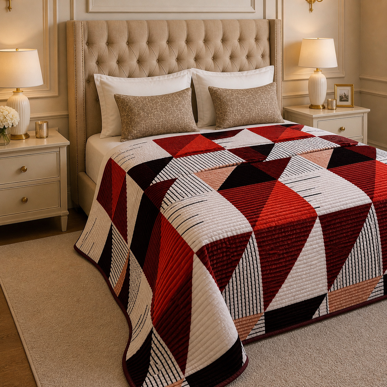 Solthera Cool Fluff Fleece King Size Blanket 1 Ply Box - Red Colour