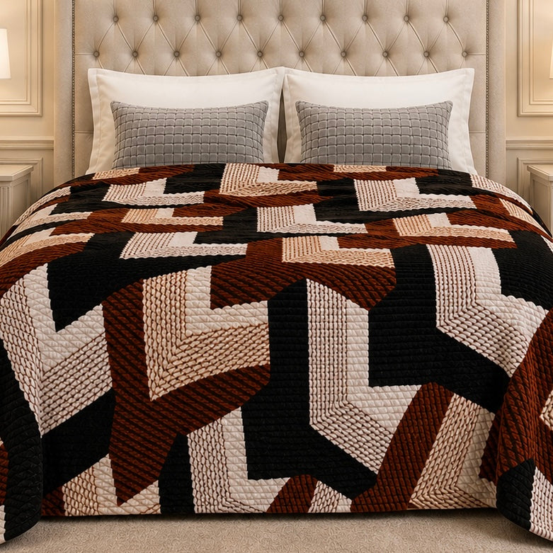 Solthera Cool Fluff Fleece King Size Blanket 1 Ply Box - Dark Brown Colour