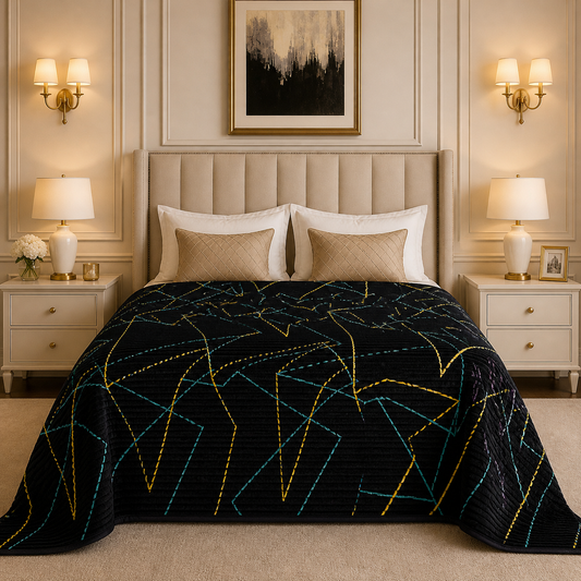 Solthera Cool Fluff Fleece King Size Blanket 1 Ply Box - Black Colour