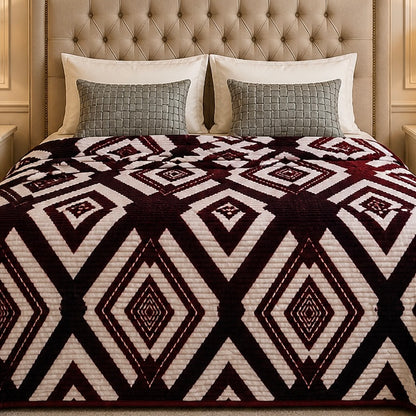 Solthera Cool Fluff Fleece King Size Blanket 1 Ply Box - Maroon Colour