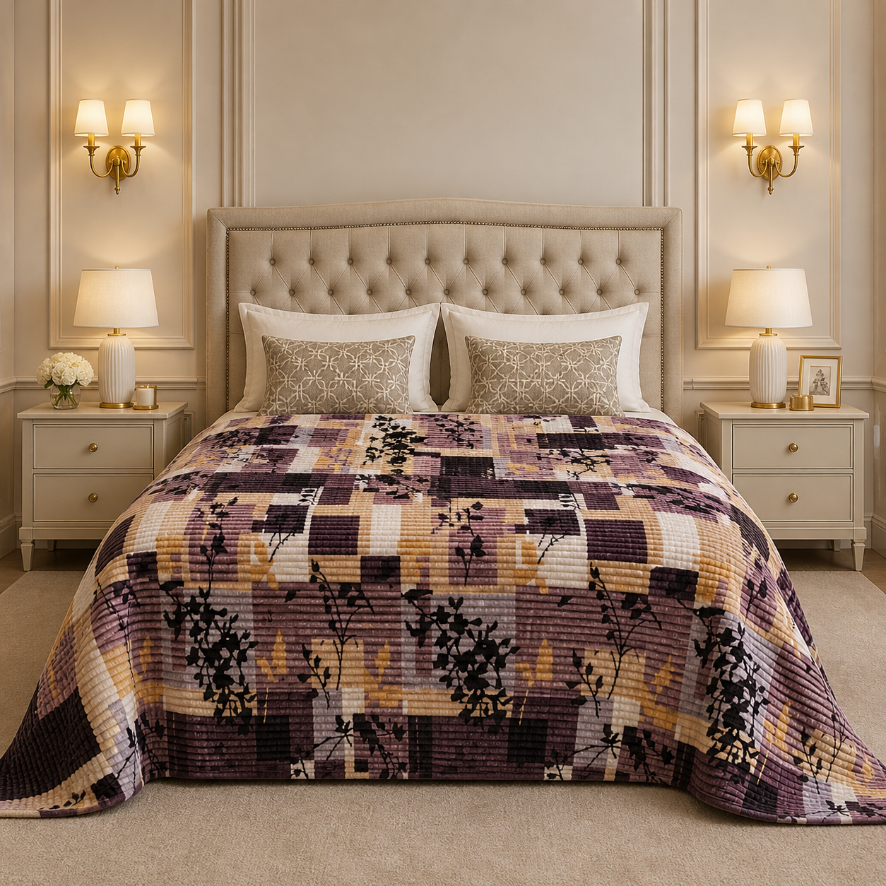 Solthera Cool Fluff Fleece King Size Blanket 1 Ply Box - Brown Colour