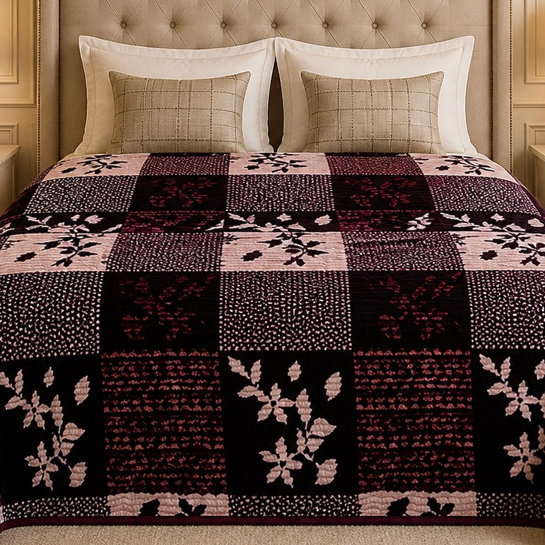 Solthera Cool Fluff Fleece King Size Blanket 1 Ply Box - Charcoal Rose Colour