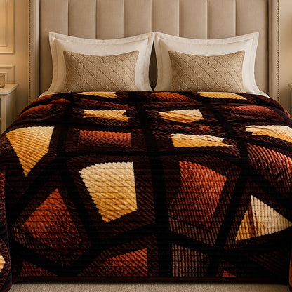 Solthera Cool Fluff Fleece King Size Blanket 1 Ply Box - Brown Colour
