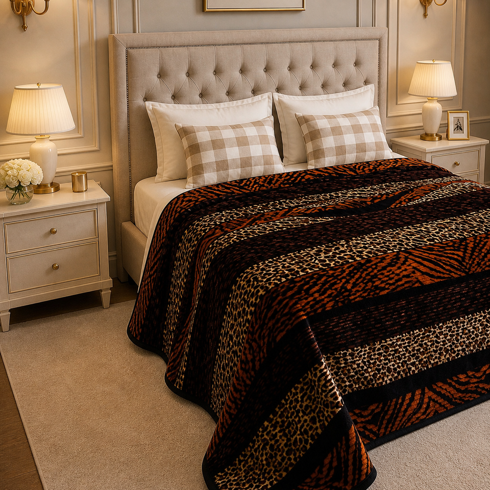 Solthera Cool Fluff Fleece King Size Blanket 1 Ply Box - Orange Colour