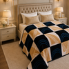 Solthera Cool Fluff Fleece King Size Blanket 1 Ply Box - Blue & off White Colour