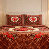 Sona Heritage 4 PCS Bed Spread Set  Box - Rust Red Colour