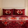Sona Heritage 4 PCS Bed Spread Set  Box - Mahroon Colour