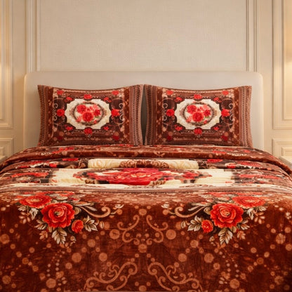 Sona Heritage 4 Pcs Bed Spread Set Box - Light Brown