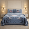 Sona Heritage 4 Pcs Bed Spread Set Box - Steel Blue Colour