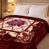 Sona Heritage Double Bed Cloudy Blanket 2 Ply  - Rich Plum Colour