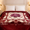 Sona Heritage Double Bed Cloudy Blanket 2 Ply  - Rich Plum Colour