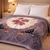 Sona Heritage Double Bed Cloudy Blanket 2 Ply  - Muted Mulberry Colour