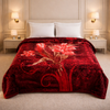 Sona Heritage Double Bed Cloudy Blanket 2 Ply  - Crimson Heirloom Colour