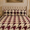 SonataCloud 4 Pcs Fleece Bed Spread Set - Red&offwhite Colour