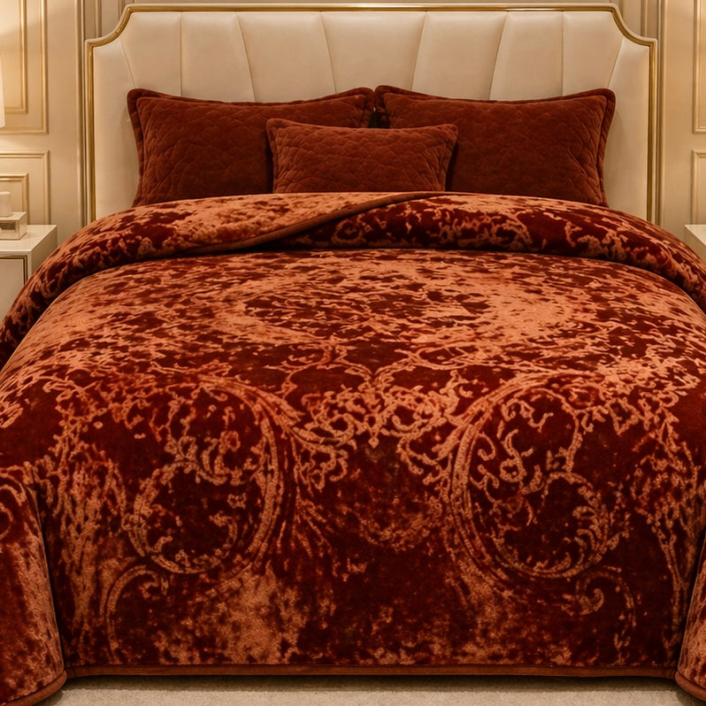 Sonata Cloud Double Bed Cloudy Blanket 2 Ply in Poly Bag - Brown Colour