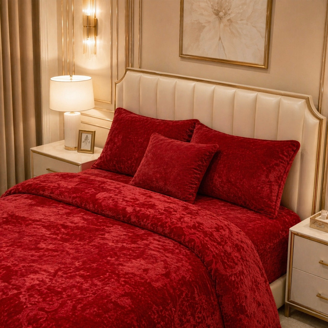 Sonata Cloud Double Bed Cloudy Blanket 2 Ply in Poly Bag - Red Colour