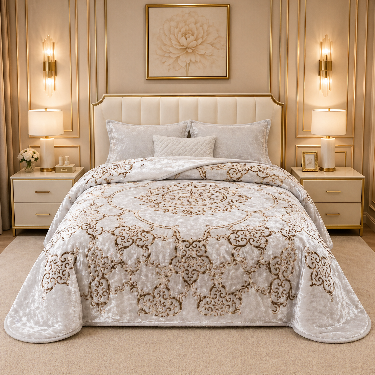 Sonata Cloud Double Bed Cloudy Blanket 2 Ply in Poly Bag - White Colour