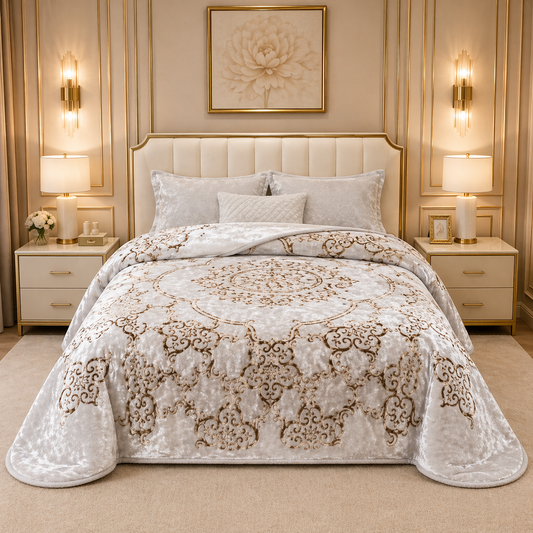 Sonata Cloud Double Bed Cloudy Blanket 2 Ply in Poly Bag - White Colour