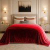 Spring Vale Jacquard Fleece King Size Blanket 1 Ply - Red Colour