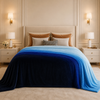 Spring Vale Jacquard Fleece King Size Blanket 1 Ply - Blue Colour