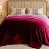 Spring Vale Jacquard Fleece King Size Blanket 1 Ply - Maroon Colour
