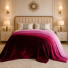 Spring Vale Jacquard Fleece King Size Blanket 1 Ply - Maroon Colour