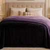 Spring Vale Jacquard Fleece King Size Blanket 1 Ply - Old Lavender Colour